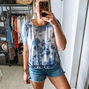Upcycled Custom Tie Dye Embroidered Tee | LOFT